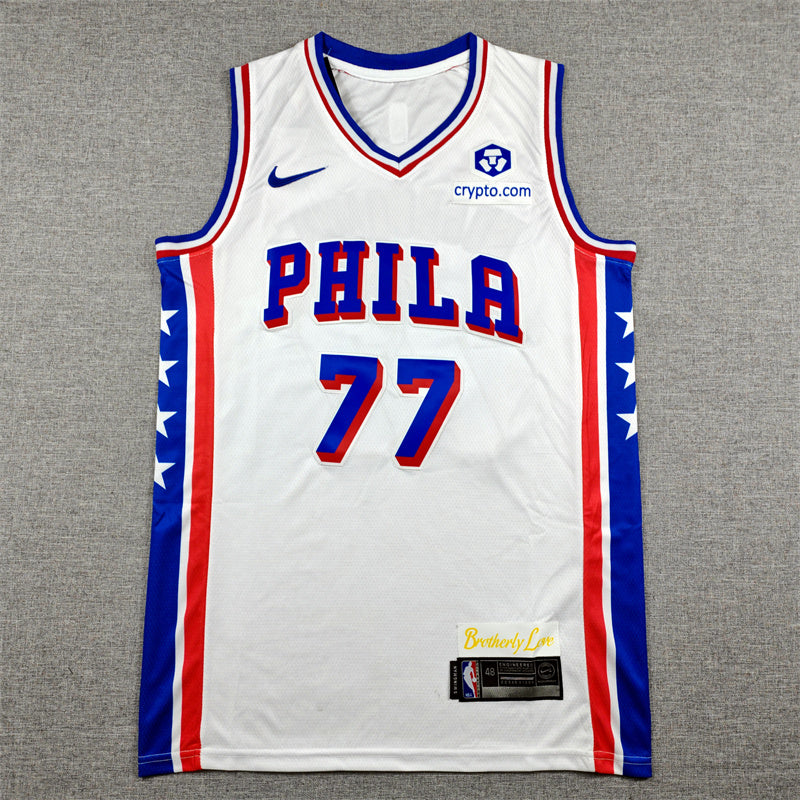 Jared Edgecombe #77 Philadelphia 76ers Association Edition Swingman Jersey – White