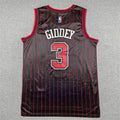 Josh Giddey #3 Chicago Bulls Statement Edition Swingman Jersey – Black Pinstripe