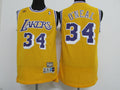 Shaquille O'Neal #34 Los Angeles Lakers Hardwood Classics Jersey – Gold