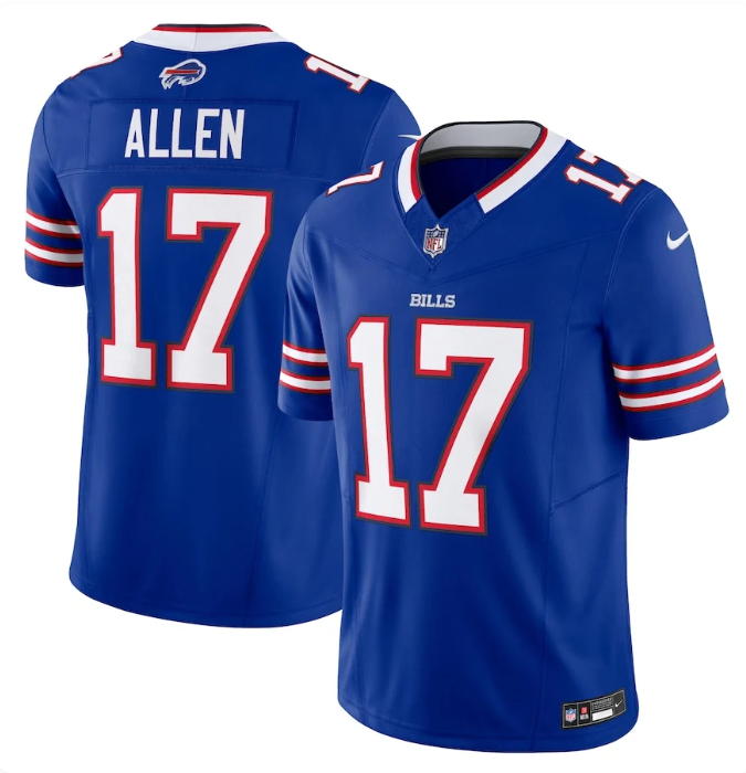 Buffalo Bills #17 Josh Allen Men's Jersey – Royal Blue | All Stitched