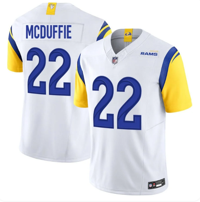 Los Angeles Rams #22 Trent McDuffie Nike Game Jersey – White