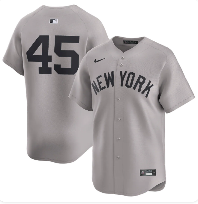 Gerrit Cole #45 New York Yankees Nike Road Limited Player Jersey – Gray