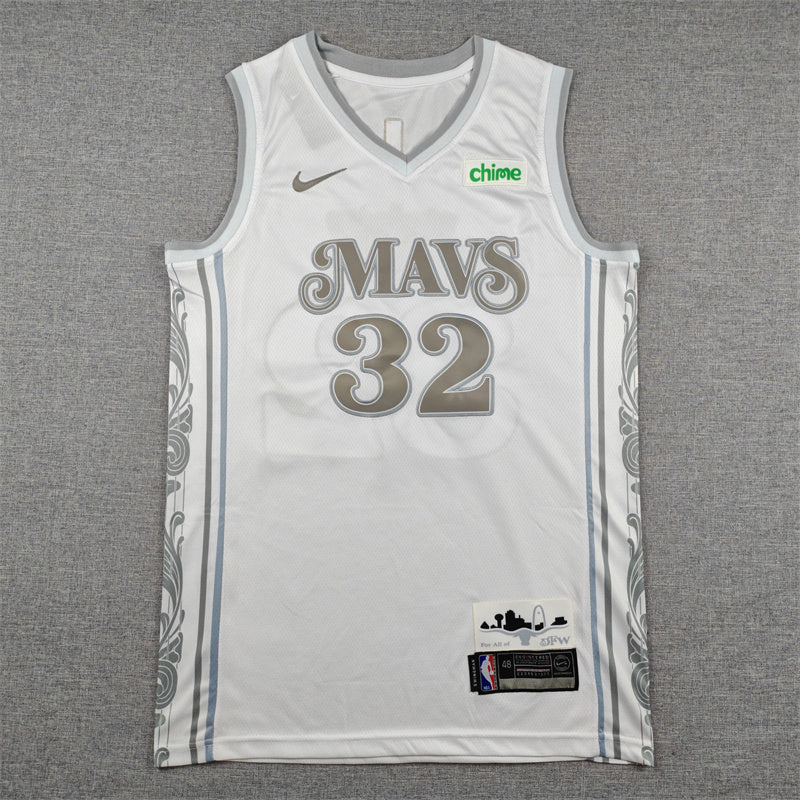 Cooper Flagg #32 Dallas Mavericks Nike City Edition Swingman Jersey – White/Silver