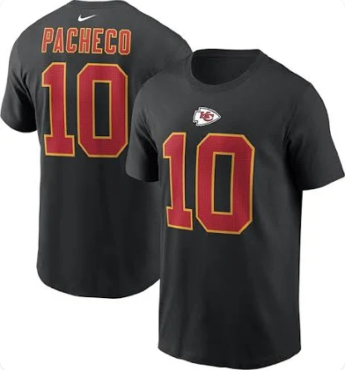 Men's Kansas City Chiefs #10 Isiah Pacheco Black Alt FUSE Player T-Shirt