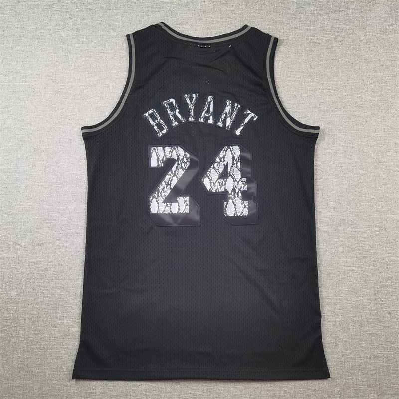 Kobe Bryant #24 Los Angeles Lakers 1996-97 Hardwood Classics Black Mamba Snake Print Jersey – Black