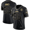 Men's Kansas City Chiefs #95 Chris Jones Black Gold Jersey