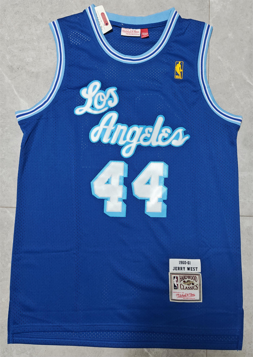 Jerry West #44 Los Angeles Lakers Mitchell & Ness 1960-61 Hardwood Classics Swingman Jersey – Blue