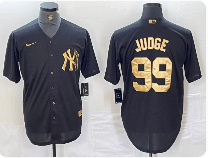 New York Yankees #99 Aaron Judge Men's Majestic Black Player Game Jersey – Fully Stitched