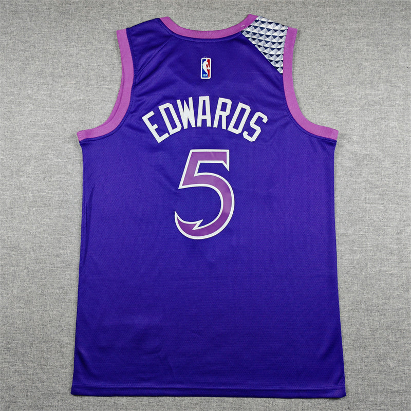 Anthony Edwards #5 Minnesota Timberwolves City Edition Swingman Jersey – Purple (Prince)