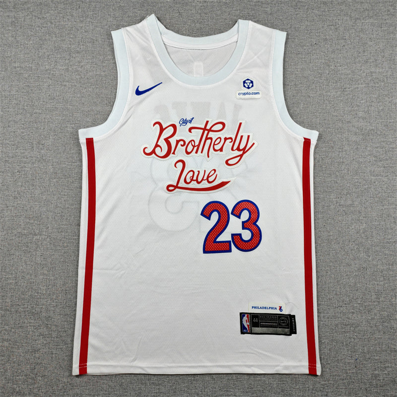LeBron James #23 Philadelphia 76ers Nike City Edition Swingman Jersey – White (City of Brotherly Love)