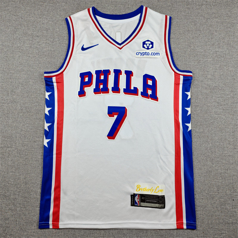 Jaylen Brown #7 Philadelphia 76ers Association Edition Swingman Jersey – White