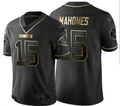 Men's Nike Patrick Mahomes Black Golden Kansas City Chiefs Limited Stitched Jersey #15