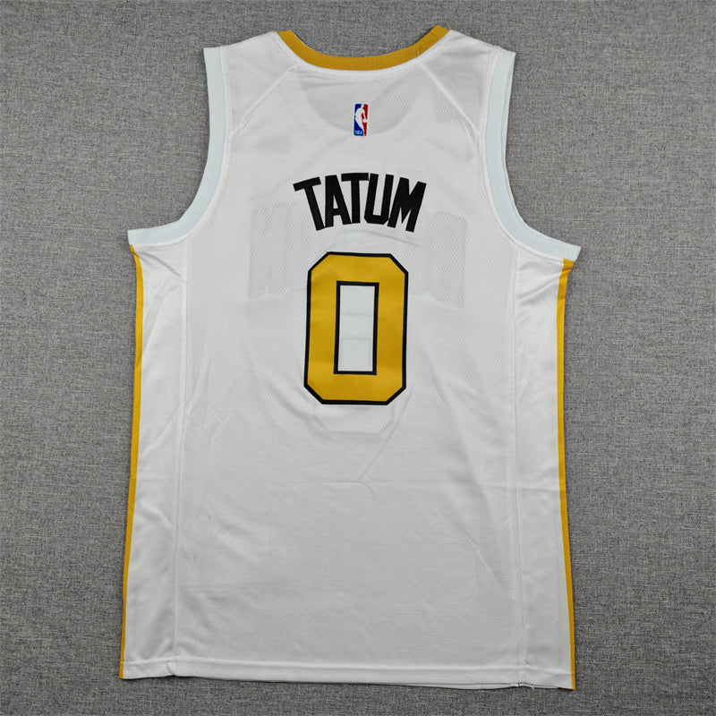 Jayson Tatum #0 Boston Celtics City Edition Swingman Jersey – White (Boston Garden Gold)