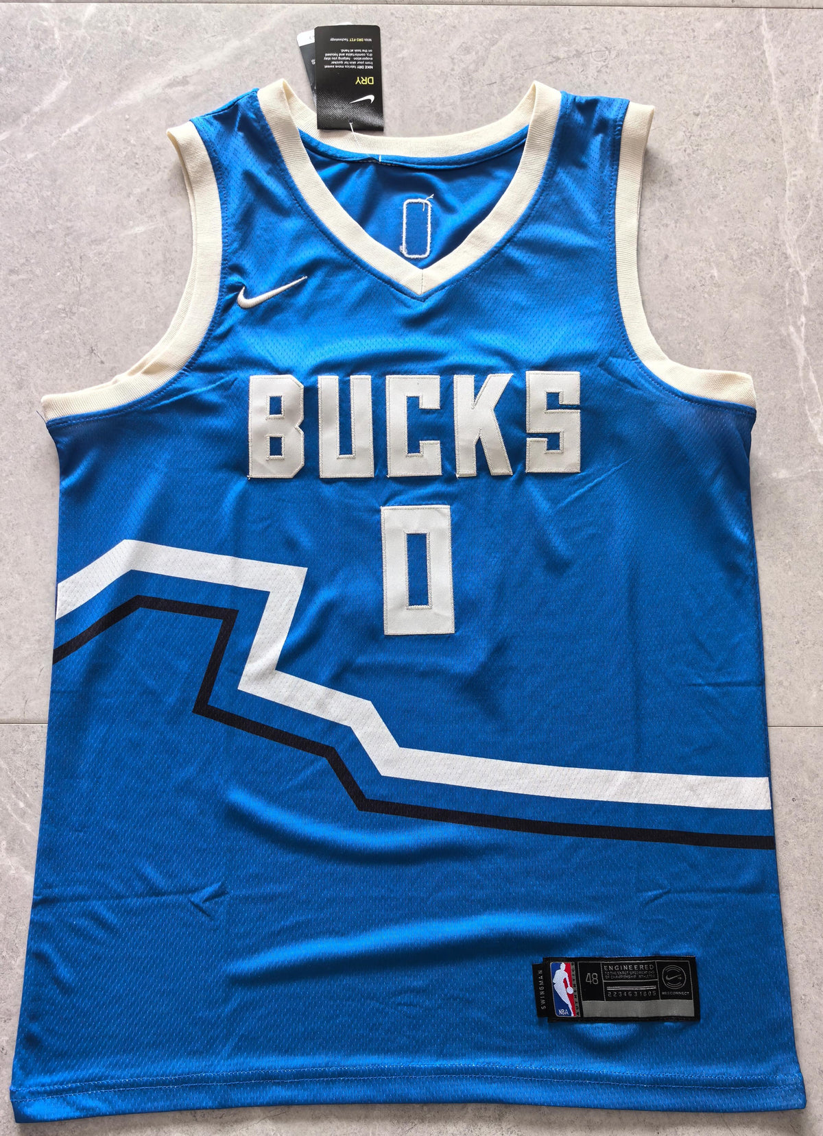 Damian Lillard #0 Milwaukee Bucks Nike City Edition Swingman Jersey – Royal Blue