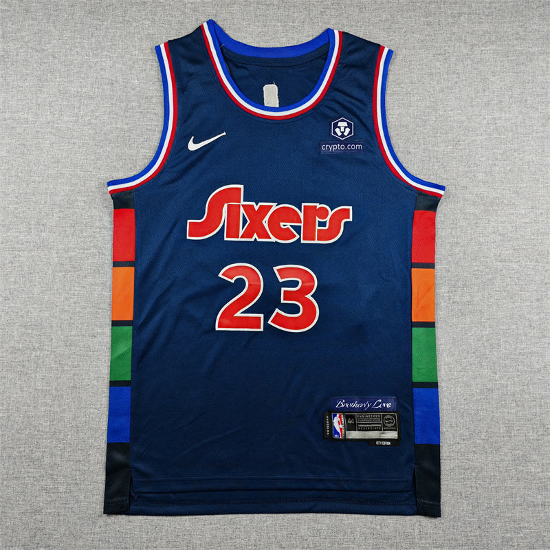 LeBron James #23 Philadelphia 76ers Nike City Edition Swingman Jersey – Navy (Brotherly Love)