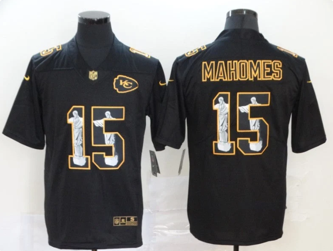 Men's Nike Patrick Mahomes Black Alternate Kansas City Chiefs Player Game Jersey #15