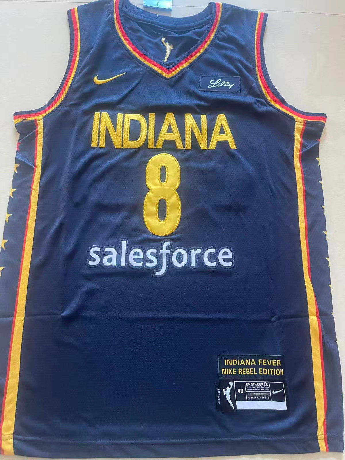 Cunningham #8 Indiana Fever Nike Rebel Edition Swingman Jersey – Navy