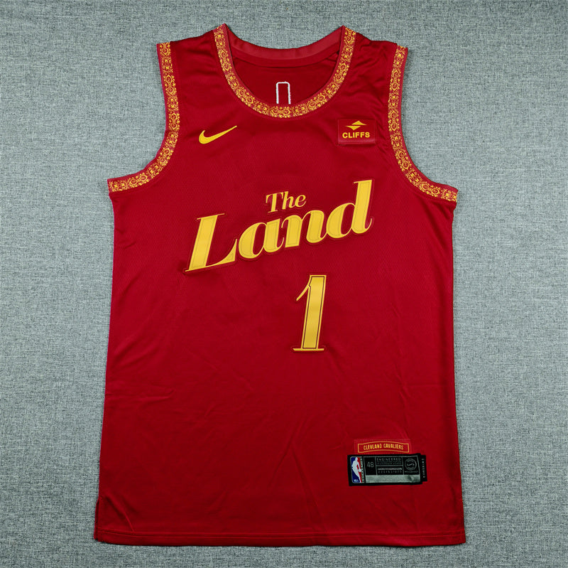 James Harden #1 Cleveland Cavaliers Nike City Edition Swingman Jersey – Red (The Land)