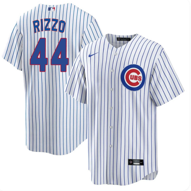 Men's Chicago Cubs Anthony Rizzo #44 Nike Home White Replica Jersey – Authentic Lettering