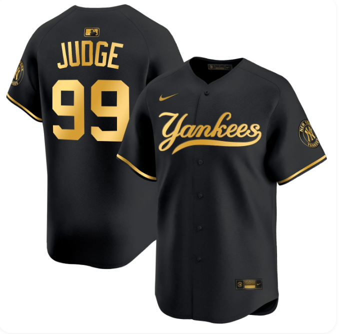 New York Yankees #99 Aaron Judge Men's Baseball Jersey – Black & Gold All Stitched Edition