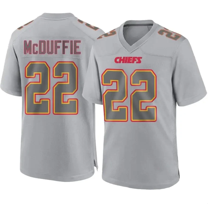Men's Nike Trent McDuffie #22 Gray Kansas City Chiefs Limited Game Jersey
