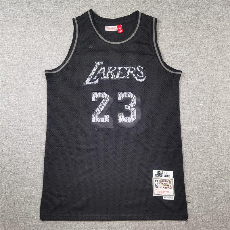 LeBron James #23 Los Angeles Lakers 2018-19 Hardwood Classics Black Python Jersey