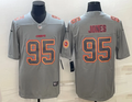 Men's Kansas City Chiefs #95 Chris Jones Grey Game Jersey