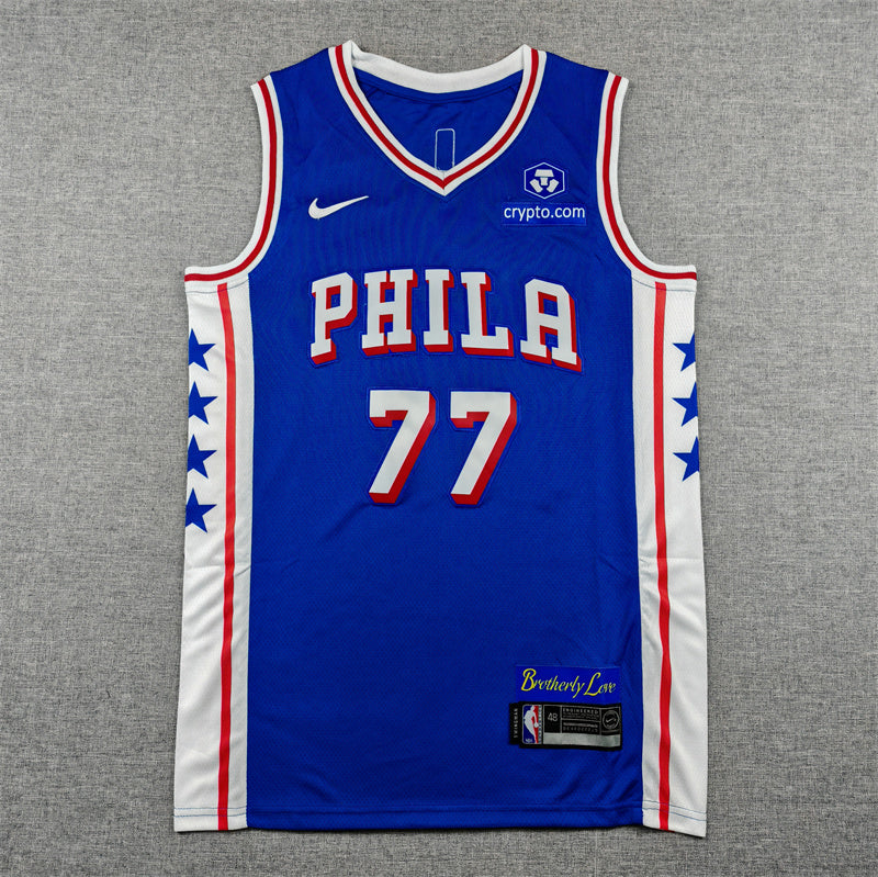 Jared Edgecombe #77 Philadelphia 76ers Icon Edition Swingman Jersey – Royal Blue