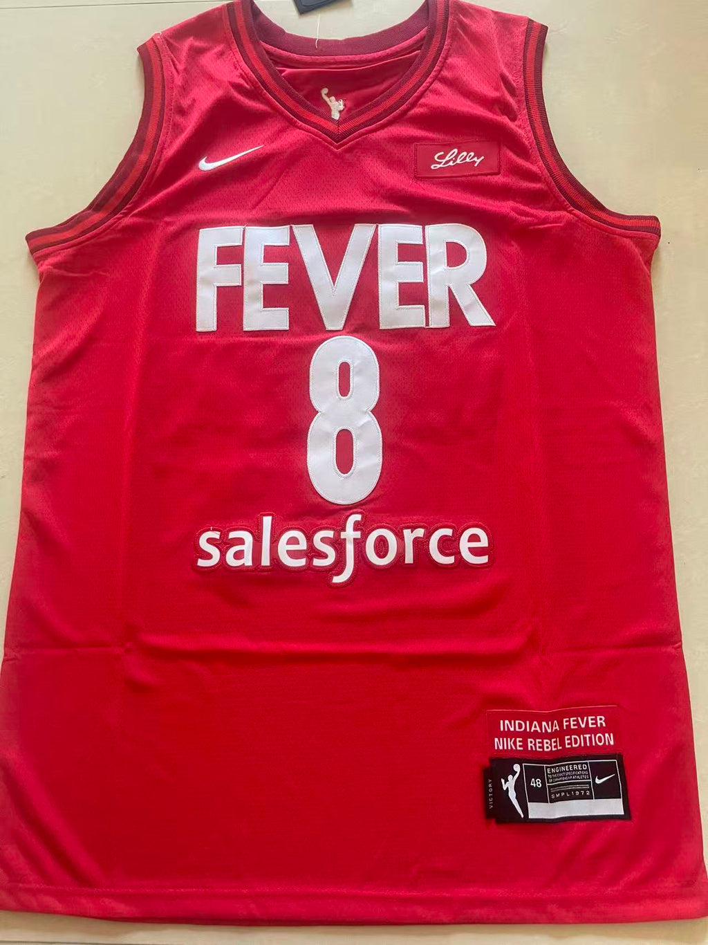 Cunningham #8 Indiana Fever Nike Rebel Edition Swingman Jersey – Red