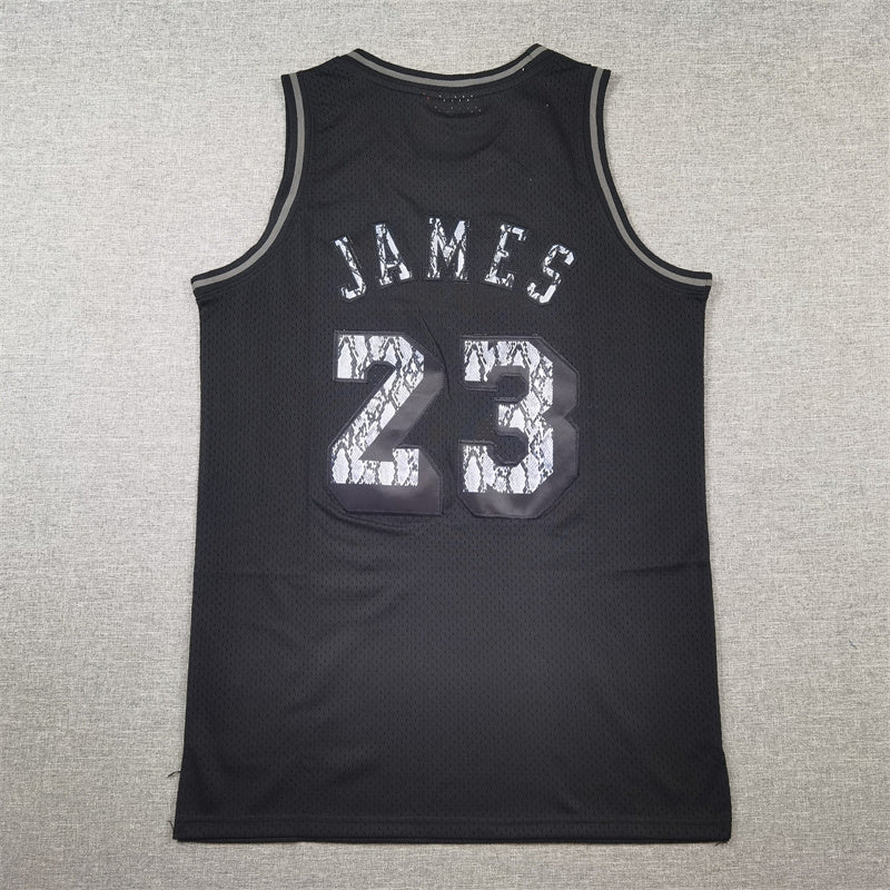 LeBron James #23 Los Angeles Lakers 2018-19 Hardwood Classics Black Python Jersey