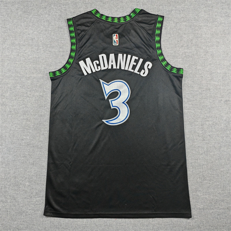 Jaden McDaniels #3 Minnesota Timberwolves City Edition Swingman Jersey – Black