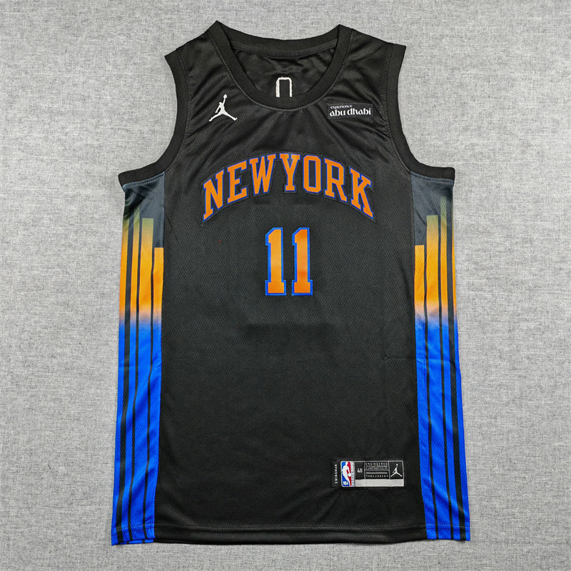 Jalen Brunson #11 New York Knicks Statement Edition Swingman Jersey – Black (City Lights)